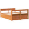 vidaXL Bed Frame without Mattress Wax Brown 140x200 cm Solid Wood Pine