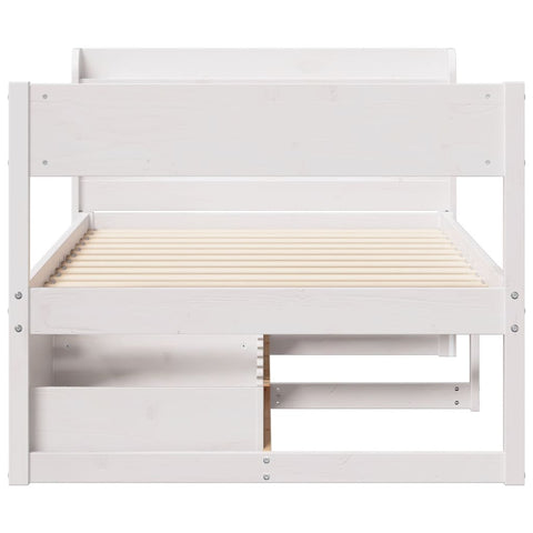 vidaXL Bed Frame without Mattress White 100x200 cm Solid Wood Pine