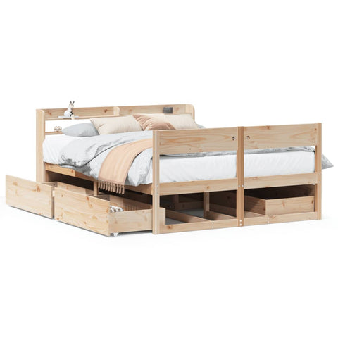 vidaXL Bed Frame without Mattress 140x190 cm Solid Wood Pine