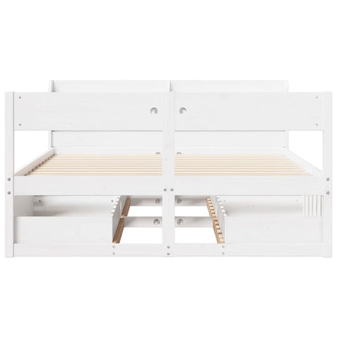 vidaXL Bed Frame without Mattress White 140x190 cm Solid Wood Pine