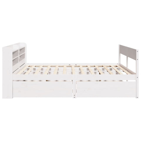 vidaXL Bed Frame without Mattress White 135x190 cm Double Solid Wood Pine