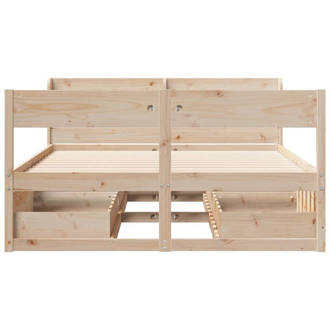 vidaXL Bed Frame without Mattress 120x190 cm Small Double Solid Wood Pine