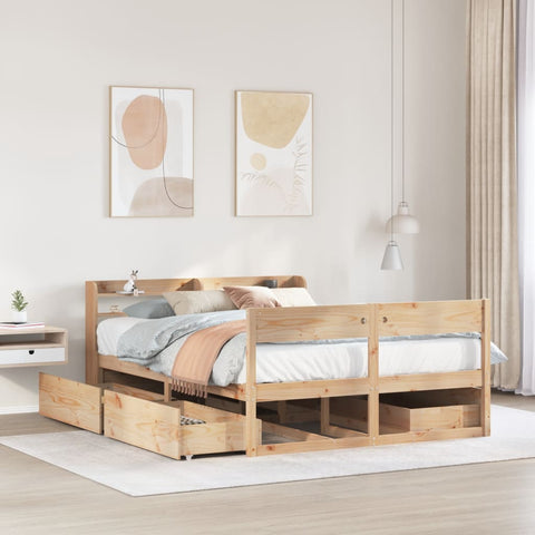 vidaXL Bed Frame without Mattress 120x190 cm Small Double Solid Wood Pine