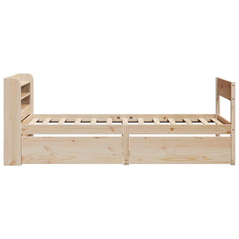 vidaXL Bed Frame without Mattress 75x190 cm Small Single Solid Wood Pine