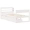 vidaXL Bed Frame without Mattress White 75x190 cm Small Single Solid Wood Pine