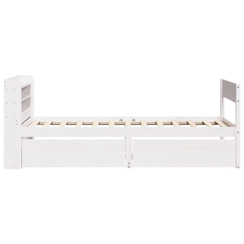 vidaXL Bed Frame without Mattress White 75x190 cm Small Single Solid Wood Pine