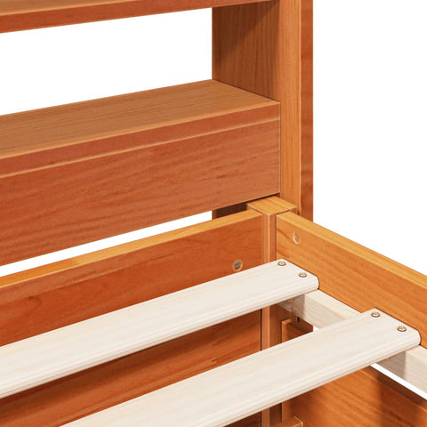 vidaXL Bed Frame without Mattress Wax Brown 75x190 cm Small Single Solid Wood Pine