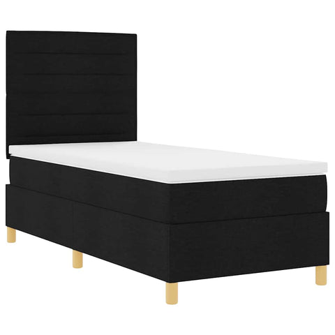 vidaXL Box Spring Bed with Headboard Black 100 x 200 cm Fabric
