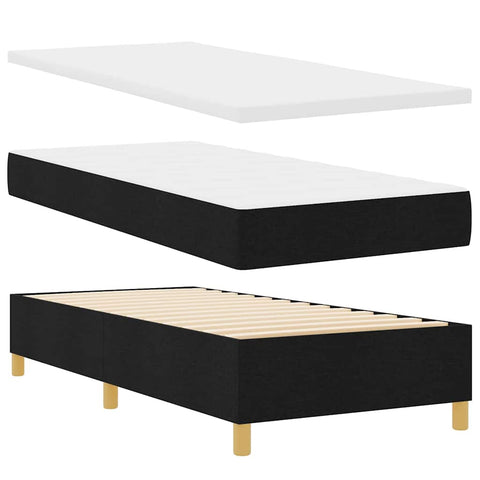 vidaXL Box Spring Bed with Headboard Black 100 x 200 cm Fabric