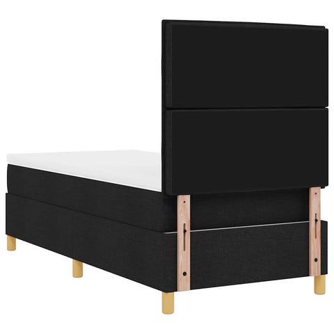 vidaXL Box Spring Bed with Headboard Black 100 x 200 cm Fabric