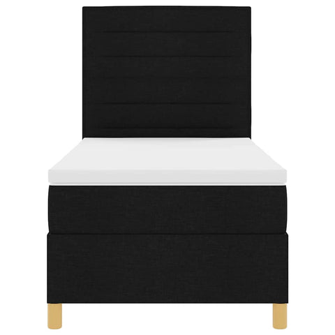 vidaXL Box Spring Bed with Headboard Black 100 x 200 cm Fabric