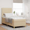 vidaXL Box Spring Bed with Headboard Cream 100 x 200 cm Fabric