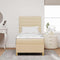 vidaXL Box Spring Bed with Headboard Cream 100 x 200 cm Fabric