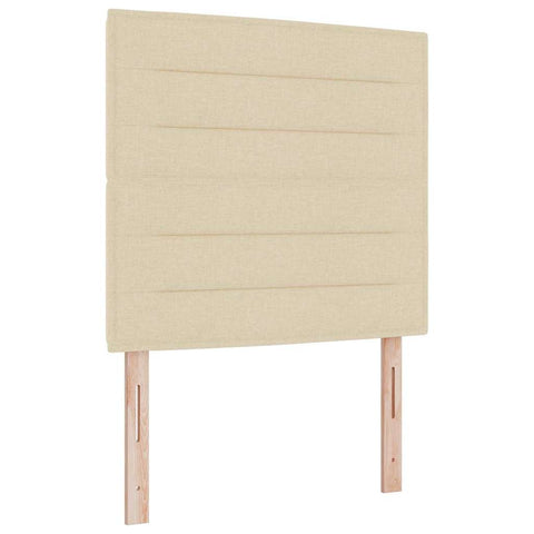 vidaXL Box Spring Bed with Headboard Cream 100 x 200 cm Fabric