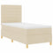 vidaXL Box Spring Bed with Headboard Cream 100 x 200 cm Fabric