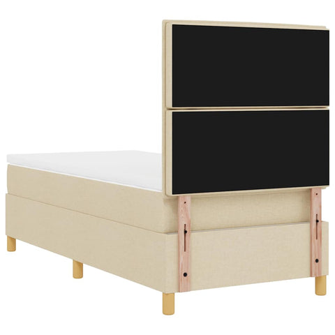 vidaXL Box Spring Bed with Headboard Cream 100 x 200 cm Fabric