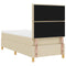 vidaXL Box Spring Bed with Headboard Cream 100 x 200 cm Fabric