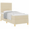 vidaXL Box Spring Bed with Headboard Cream 100 x 200 cm Fabric
