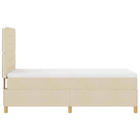 vidaXL Box Spring Bed with Headboard Cream 100 x 200 cm Fabric