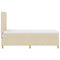 vidaXL Box Spring Bed with Headboard Cream 100 x 200 cm Fabric