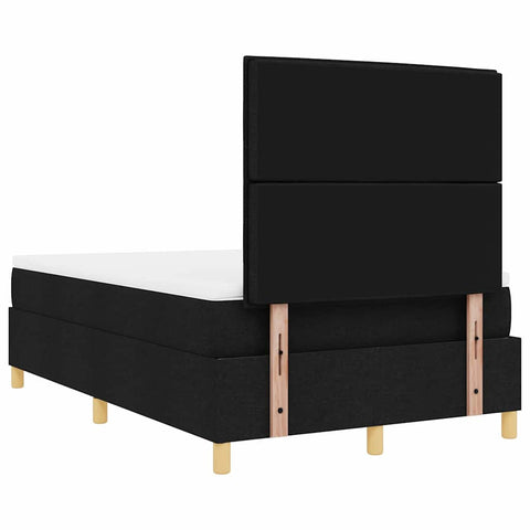 vidaXL Box Spring Bed with Headboard Black 120 x 200 cm Fabric