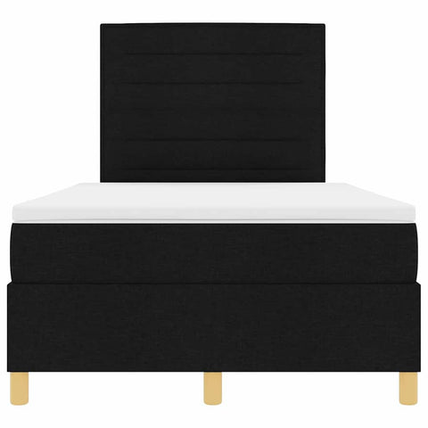 vidaXL Box Spring Bed with Headboard Black 120 x 200 cm Fabric