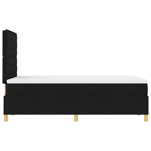 vidaXL Box Spring Bed with Headboard Black 120 x 200 cm Fabric