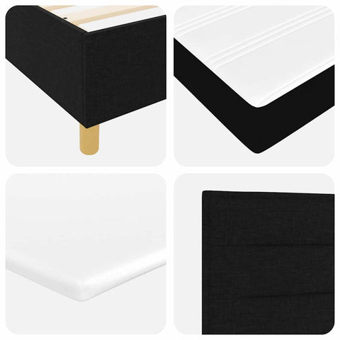 vidaXL Box Spring Bed with Headboard Black 200 x 200 cm Fabric