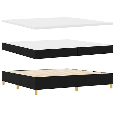 vidaXL Box Spring Bed with Headboard Black 200 x 200 cm Fabric