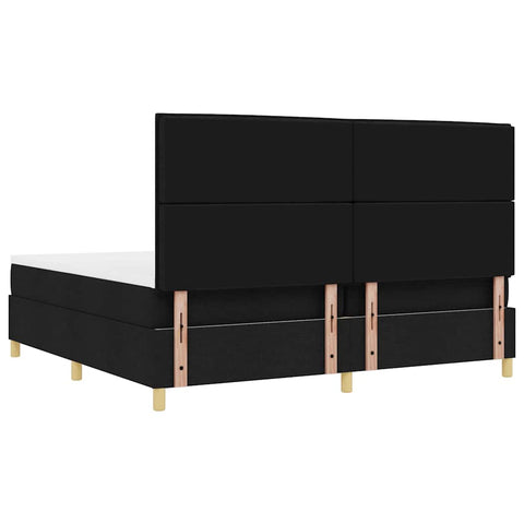 vidaXL Box Spring Bed with Headboard Black 200 x 200 cm Fabric