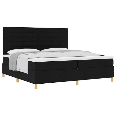 vidaXL Box Spring Bed with Headboard Black 200 x 200 cm Fabric