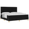 vidaXL Box Spring Bed with Headboard Black 200 x 200 cm Fabric
