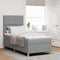 vidaXL Box Spring Bed with Headboard Light grey 100 x 200 cm Fabric