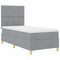 vidaXL Box Spring Bed with Headboard Light grey 100 x 200 cm Fabric