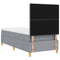 vidaXL Box Spring Bed with Headboard Light grey 100 x 200 cm Fabric