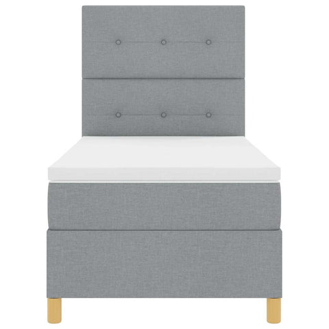 vidaXL Box Spring Bed with Headboard Light grey 100 x 200 cm Fabric