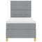 vidaXL Box Spring Bed with Headboard Light grey 100 x 200 cm Fabric