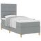 vidaXL Box Spring Bed with Headboard Light grey 100 x 200 cm Fabric