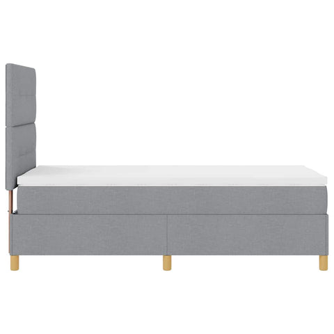 vidaXL Box Spring Bed with Headboard Light grey 100 x 200 cm Fabric
