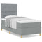 vidaXL Box Spring Bed with Headboard Light grey 100 x 200 cm Fabric