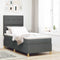 vidaXL Box Spring Bed with Headboard Dark grey 100 x 200 cm Fabric