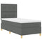 vidaXL Box Spring Bed with Headboard Dark grey 100 x 200 cm Fabric