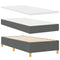 vidaXL Box Spring Bed with Headboard Dark grey 100 x 200 cm Fabric