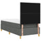 vidaXL Box Spring Bed with Headboard Dark grey 100 x 200 cm Fabric