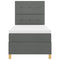 vidaXL Box Spring Bed with Headboard Dark grey 100 x 200 cm Fabric