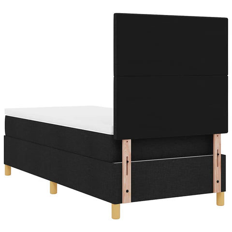 vidaXL Box Spring Bed with Headboard Black 100 x 200 cm Fabric