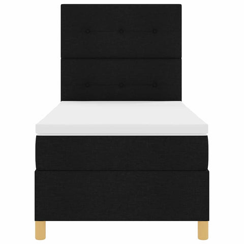 vidaXL Box Spring Bed with Headboard Black 100 x 200 cm Fabric