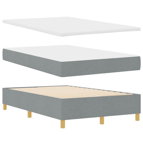 vidaXL Box Spring Bed with Headboard Light grey 120 x 190 cm Fabric