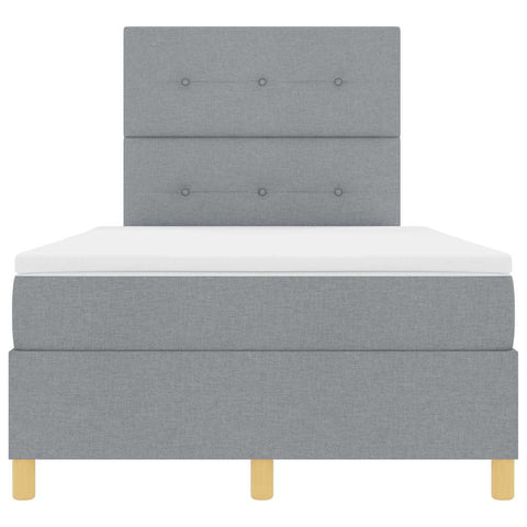 vidaXL Box Spring Bed with Headboard Light grey 120 x 190 cm Fabric