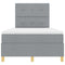 vidaXL Box Spring Bed with Headboard Light grey 120 x 190 cm Fabric